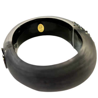 Alexis Bittar Hand Carved Lucite Crystal Encrusted Hinge Bangle - photo 3 of 5
