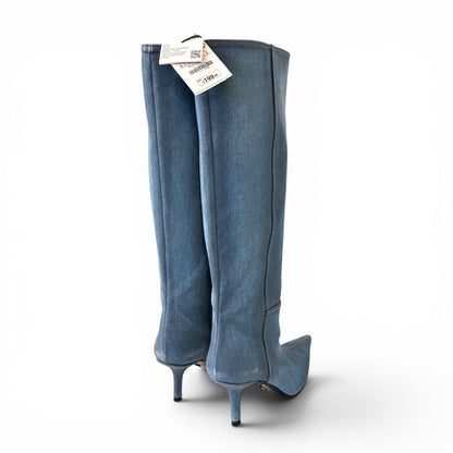 Zara Denim Knee-High Boots - photo 2 of 5