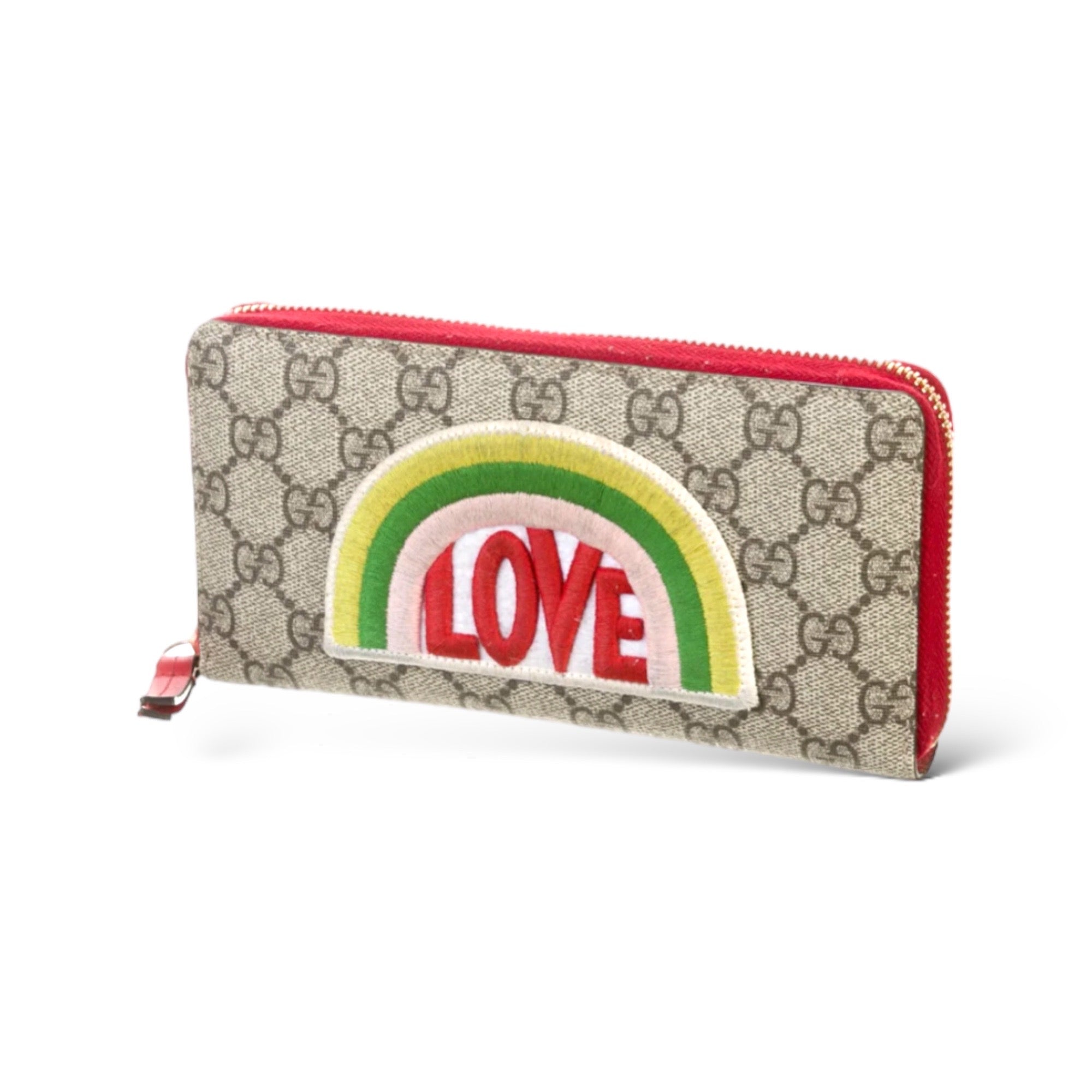 GUCCI 2017 Rainbow Soft GG Supreme Long Zip Around Wallet