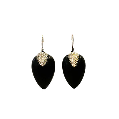 Alexis Bittar Crystal Encrusted Black Lucite Earrings - photo 2 of 6
