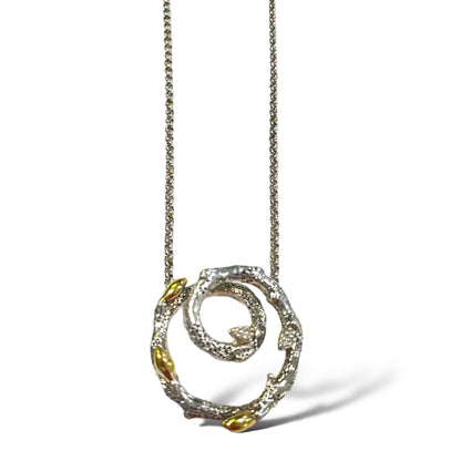 Stephen Dweck Circular Vine Pendant Necklace, 18k YG, .925 & Dweck Diamonds - photo 7 of 7