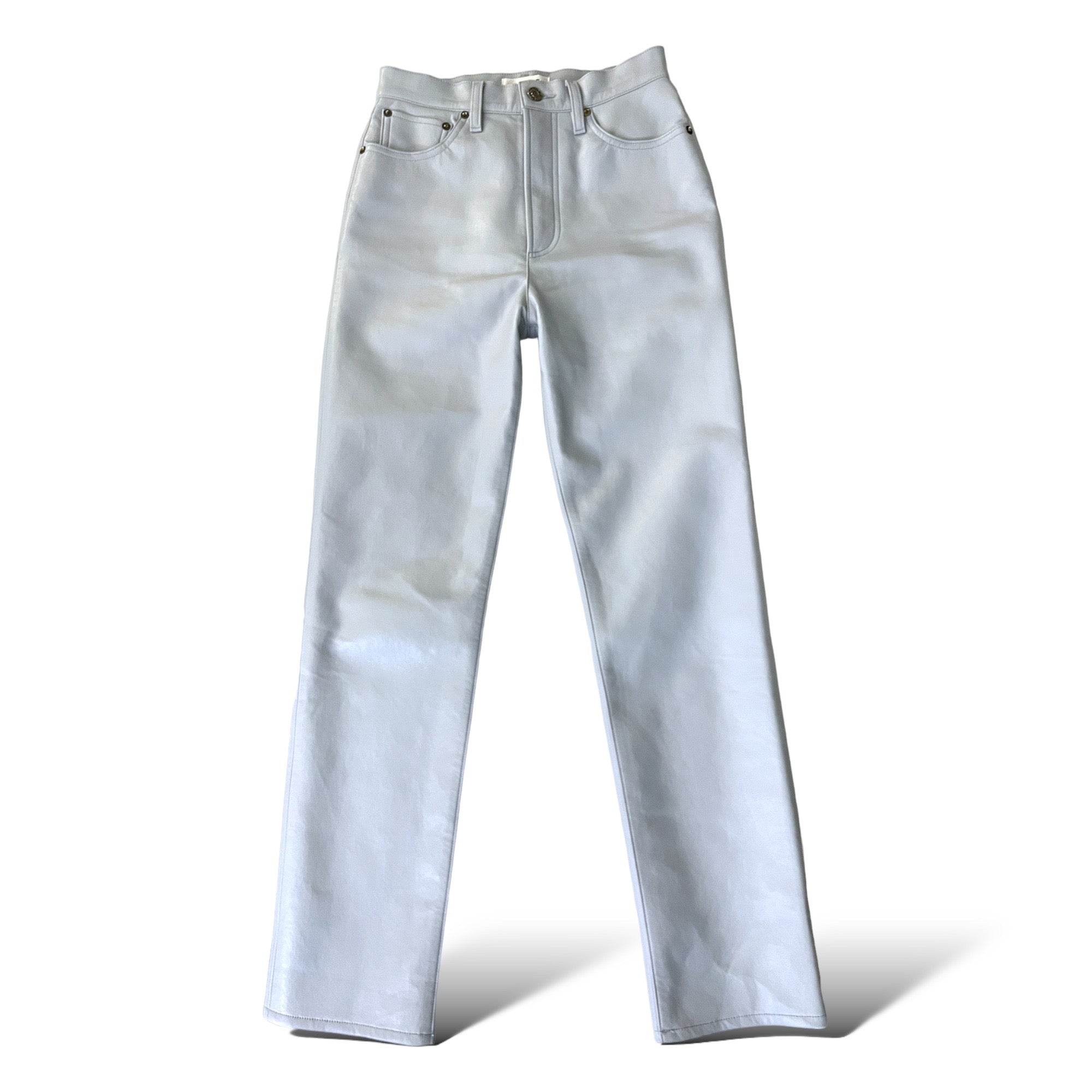 AGOLDE Straight Leg Periwinkle Colored Leather Pants |Size: XS|
