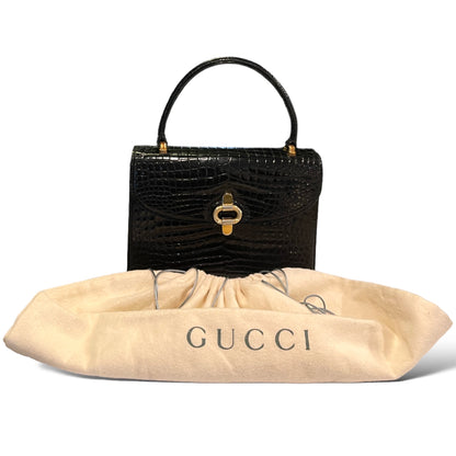 Gucci Vintage Crocodile Top Handle Bag Circa 1950’s - photo 2 of 15