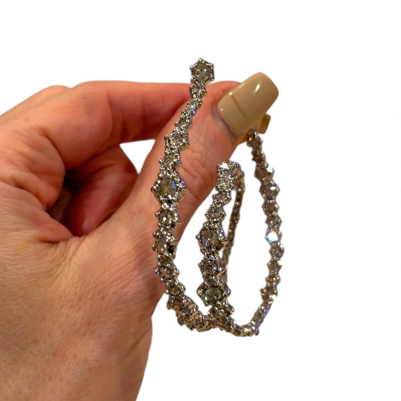 Alexis Bittar Crystal Punk Royale Orbiting Hoop Earrings