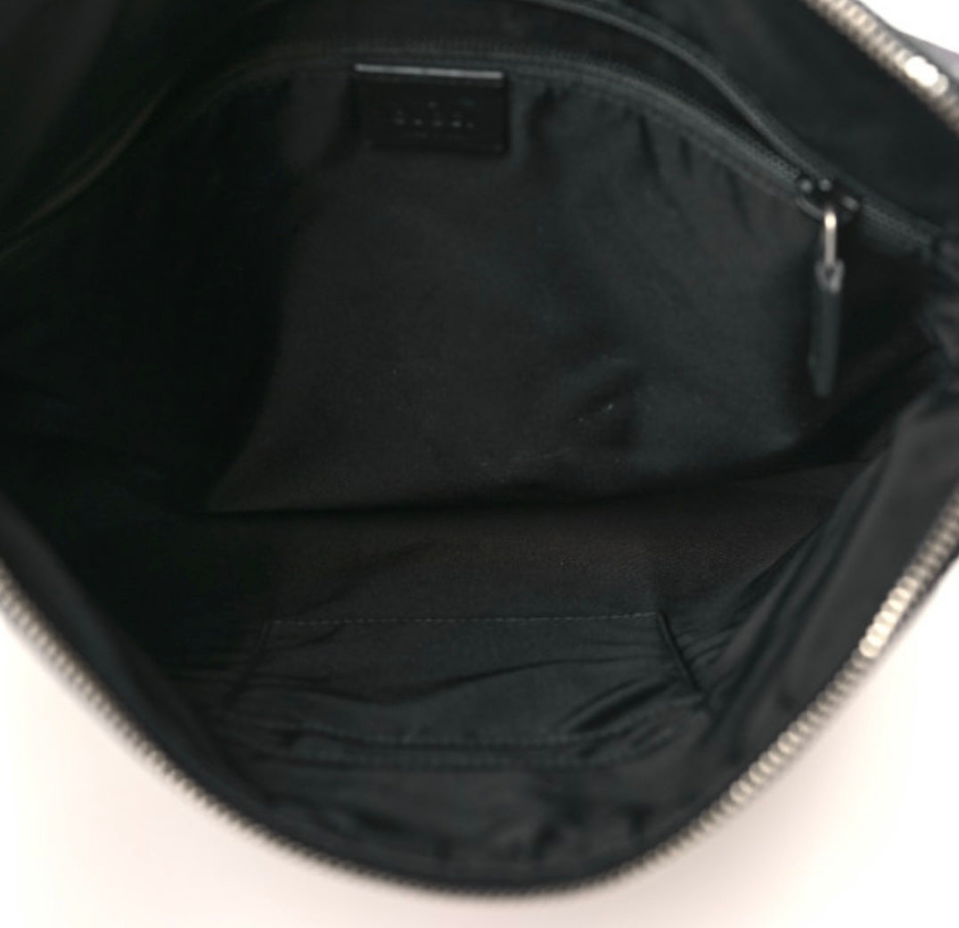 GUCCI GG Supreme Monogram Web Messenger Bag Black