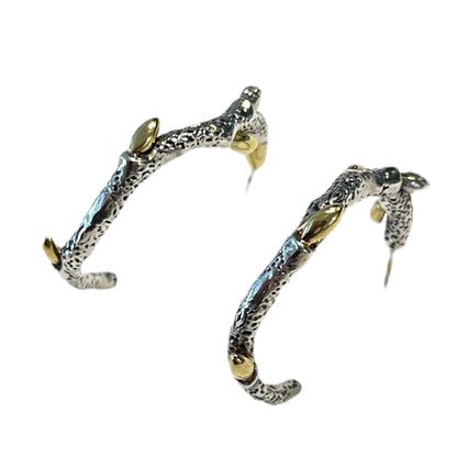 Stephen Dweck Vine Hoop Earrings, 18k YG, .925 & Dweck Diamonds - photo 4 of 12