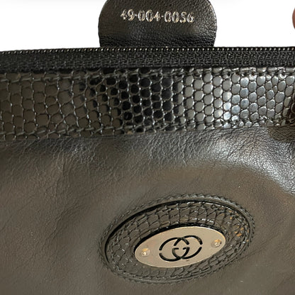 Gucci Black Leather & Python Trim Vintage Clutch - photo 3 of 14