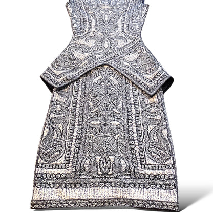 Hervé Léger Blue/Violet Staci Floral Jacquard BodyCon Dress - photo 8 of 11