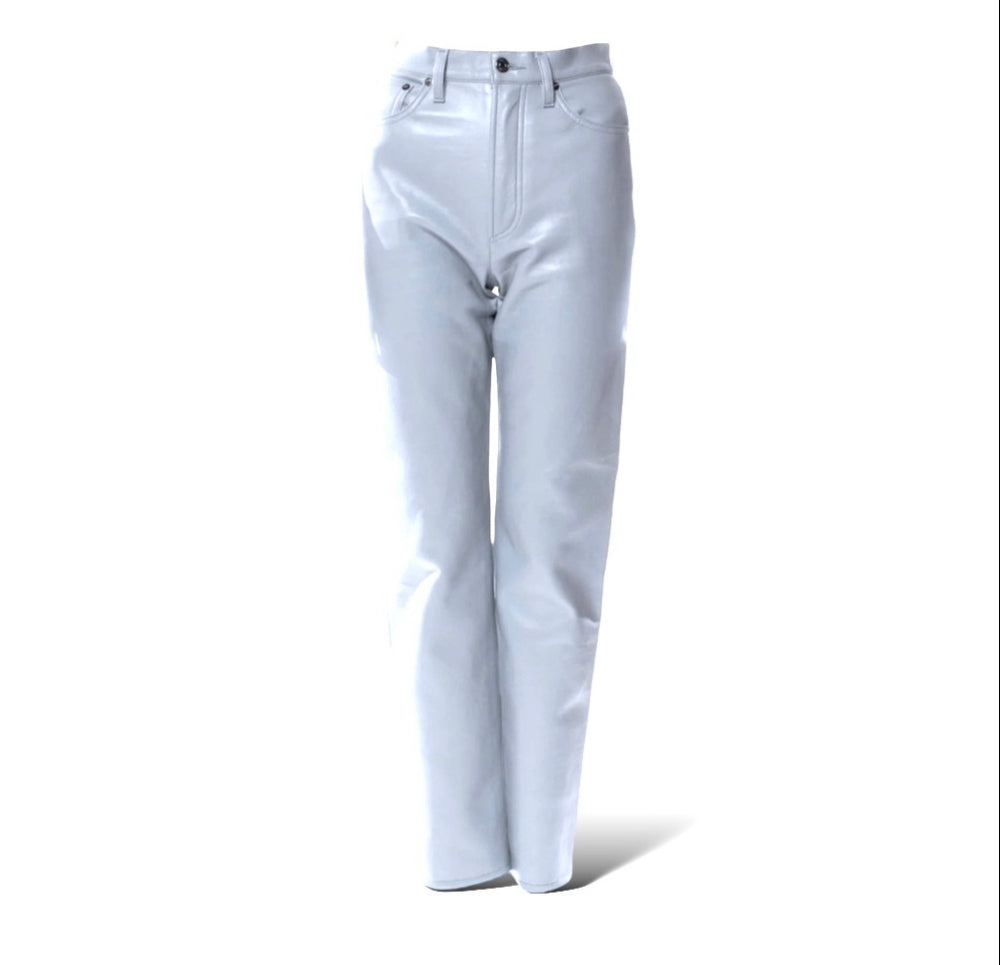 AGOLDE Straight Leg Periwinkle Colored Leather Pants |Size: XS|