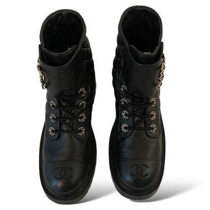Chanel Fall 2021 Black Lambskin Lace-Up Boots - photo 4 of 11