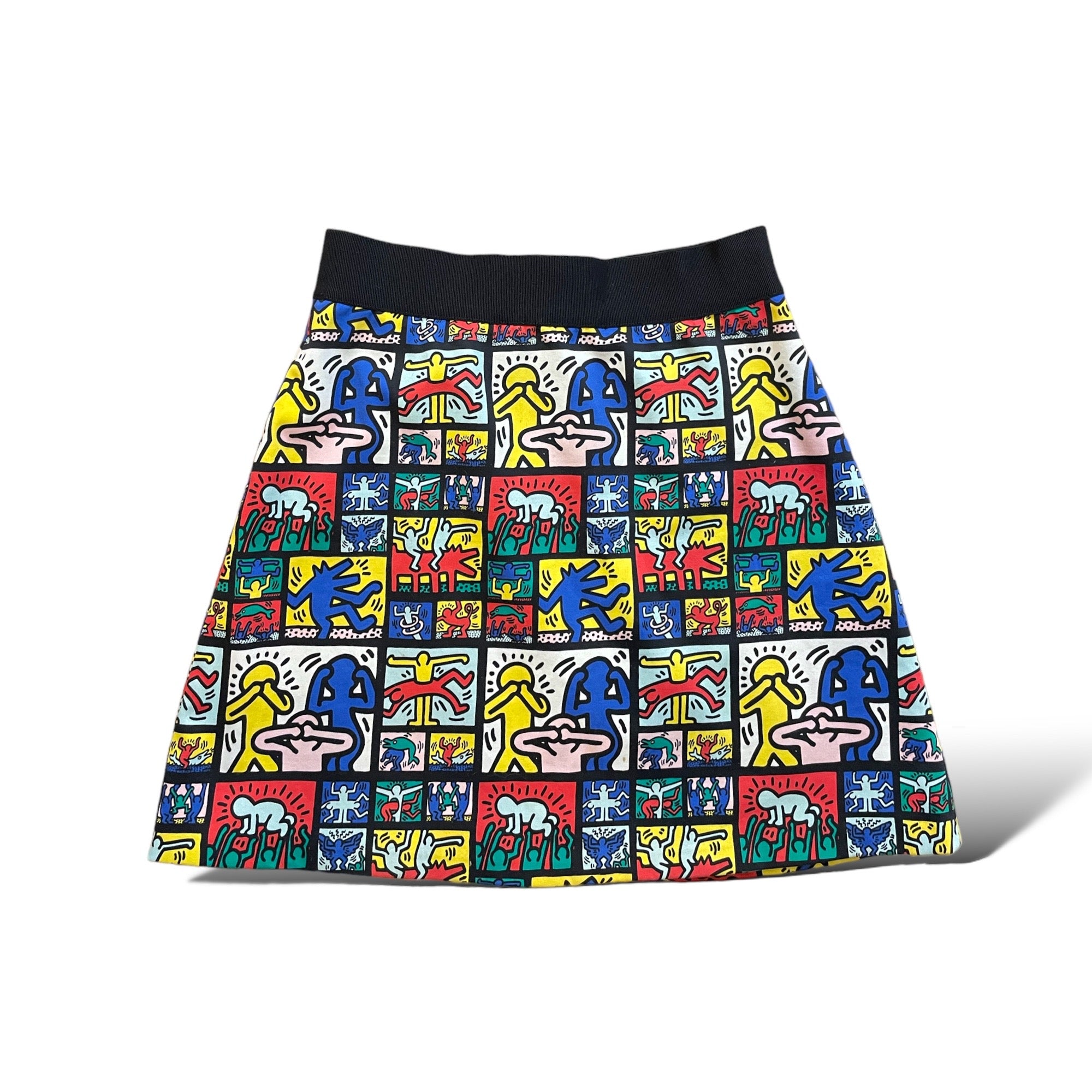 KEITH HARING X ALICE + OLIVIA Graphic Print Mini Skirt | Size: XS |