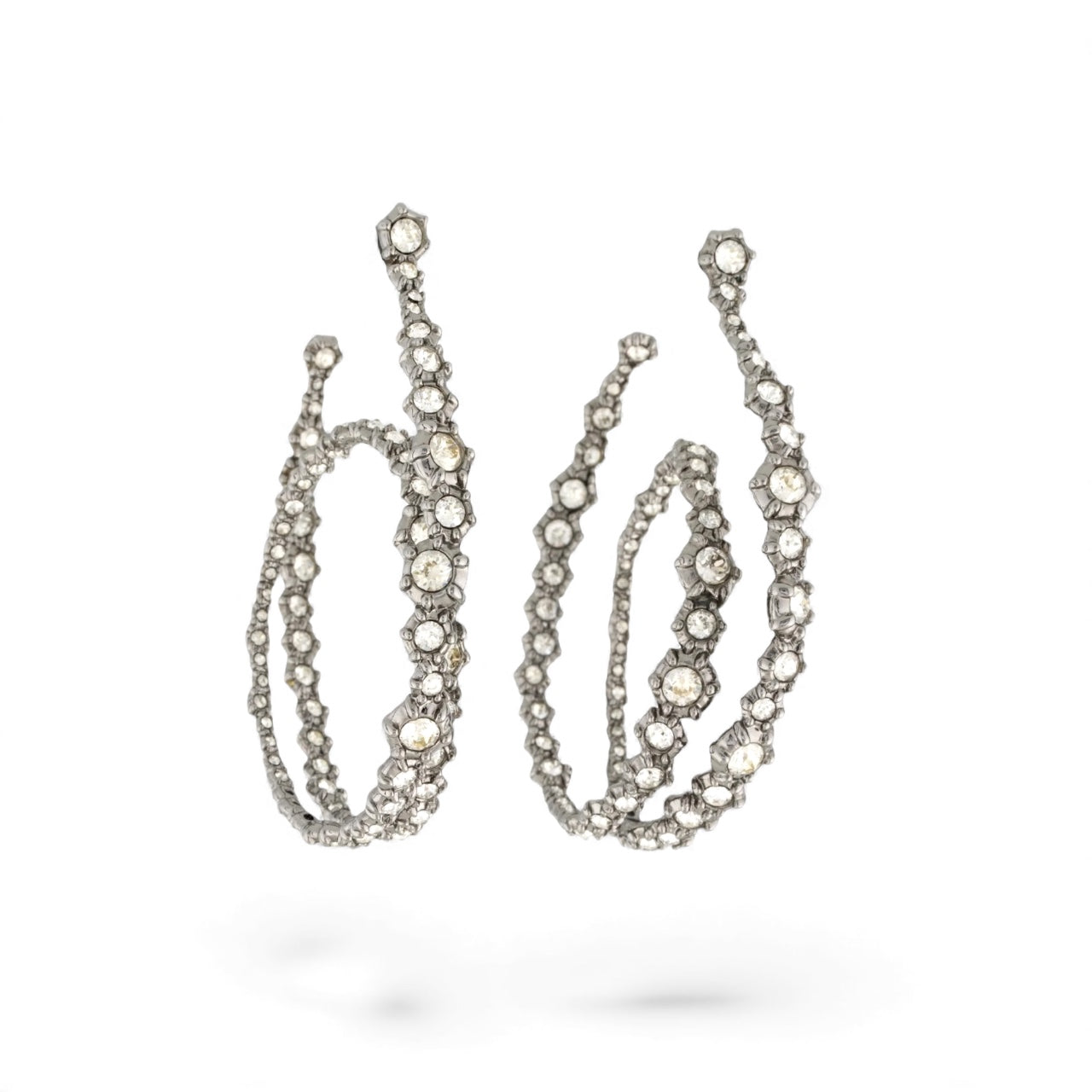Alexis Bittar Crystal Punk Royale Orbiting Hoop Earrings