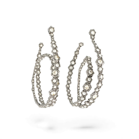 Alexis Bittar Crystal Punk Royale Orbiting Hoop Earrings