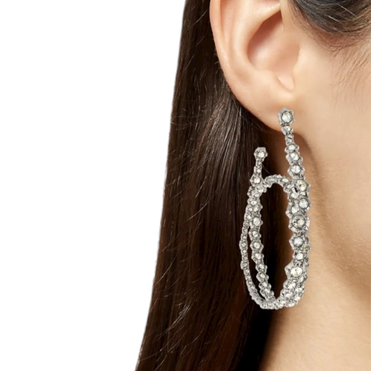 Alexis Bittar Crystal Punk Royale Orbiting Hoop Earrings