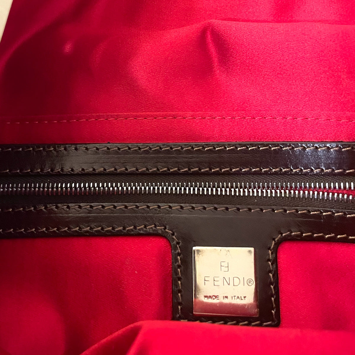 RARE Limited Edition FENDI Red Beaded Embellished Baguette Bag