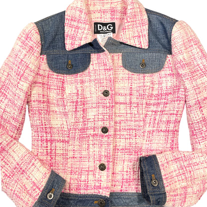 Dolce & Gabbana Pink Tweed & Denim Fitted Jacket - photo 11 of 14