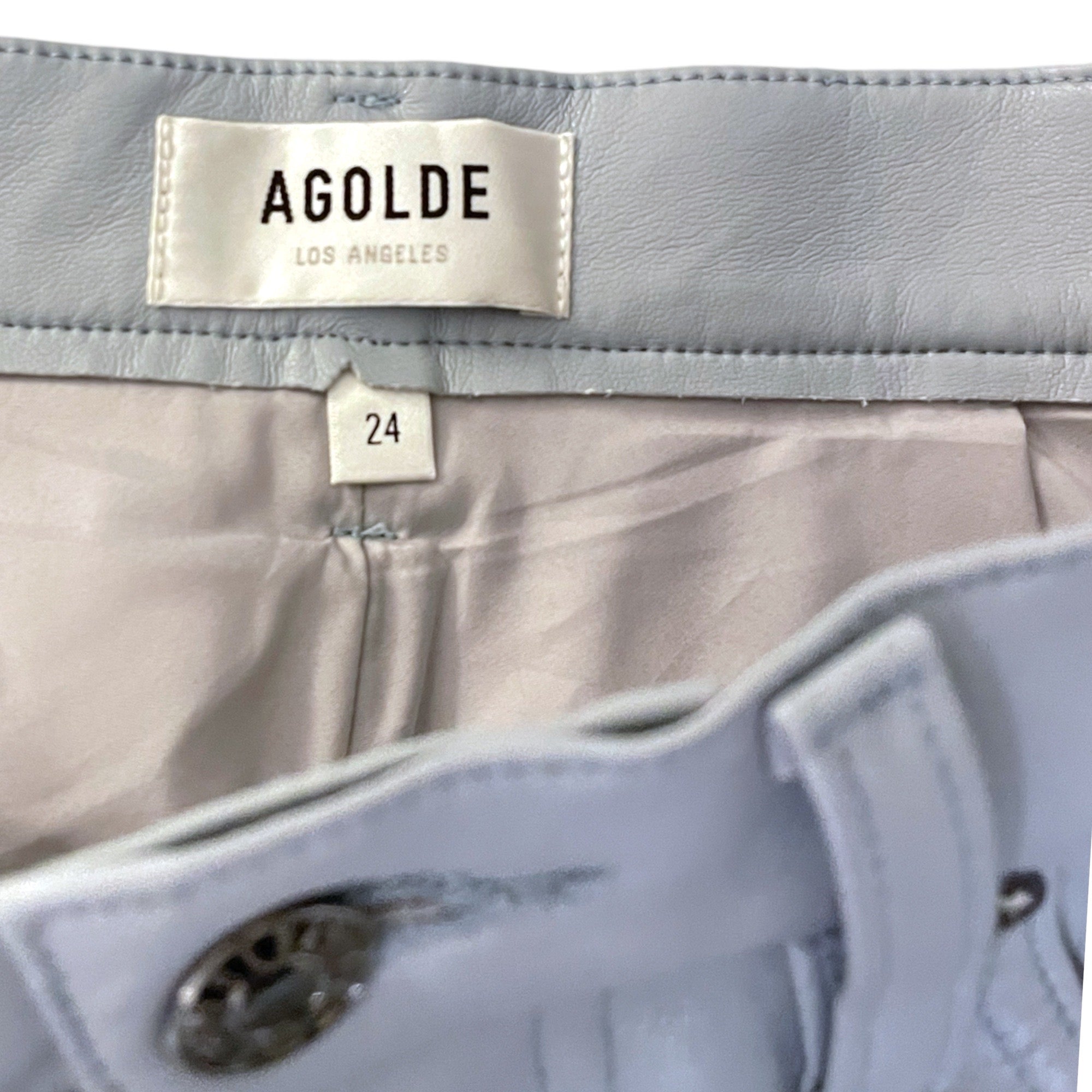 AGOLDE Straight Leg Periwinkle Colored Leather Pants |Size: XS|