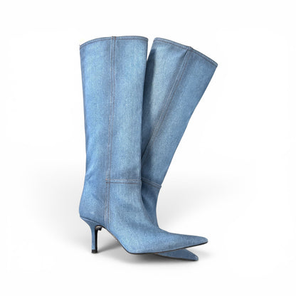 Zara Denim Knee-High Boots - photo 4 of 5