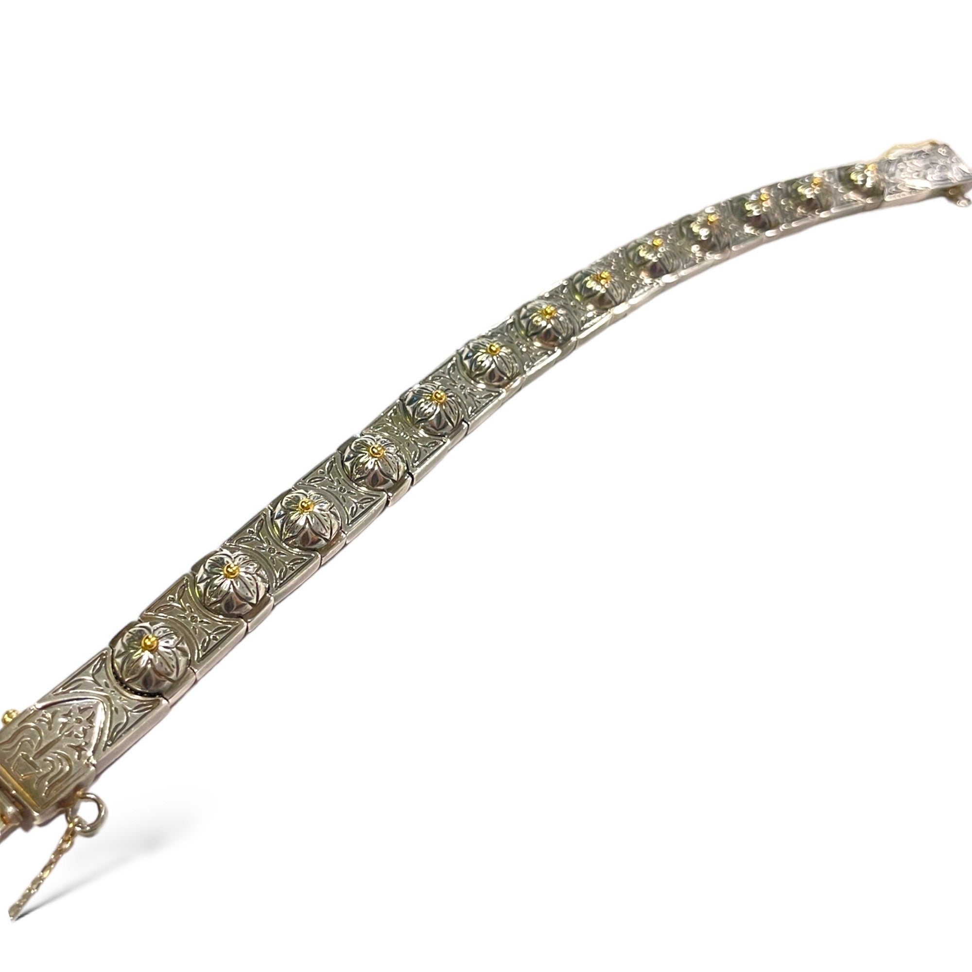 KONSTANTINO Sterling Silver & 18k Gold bracelet with mesh underlay