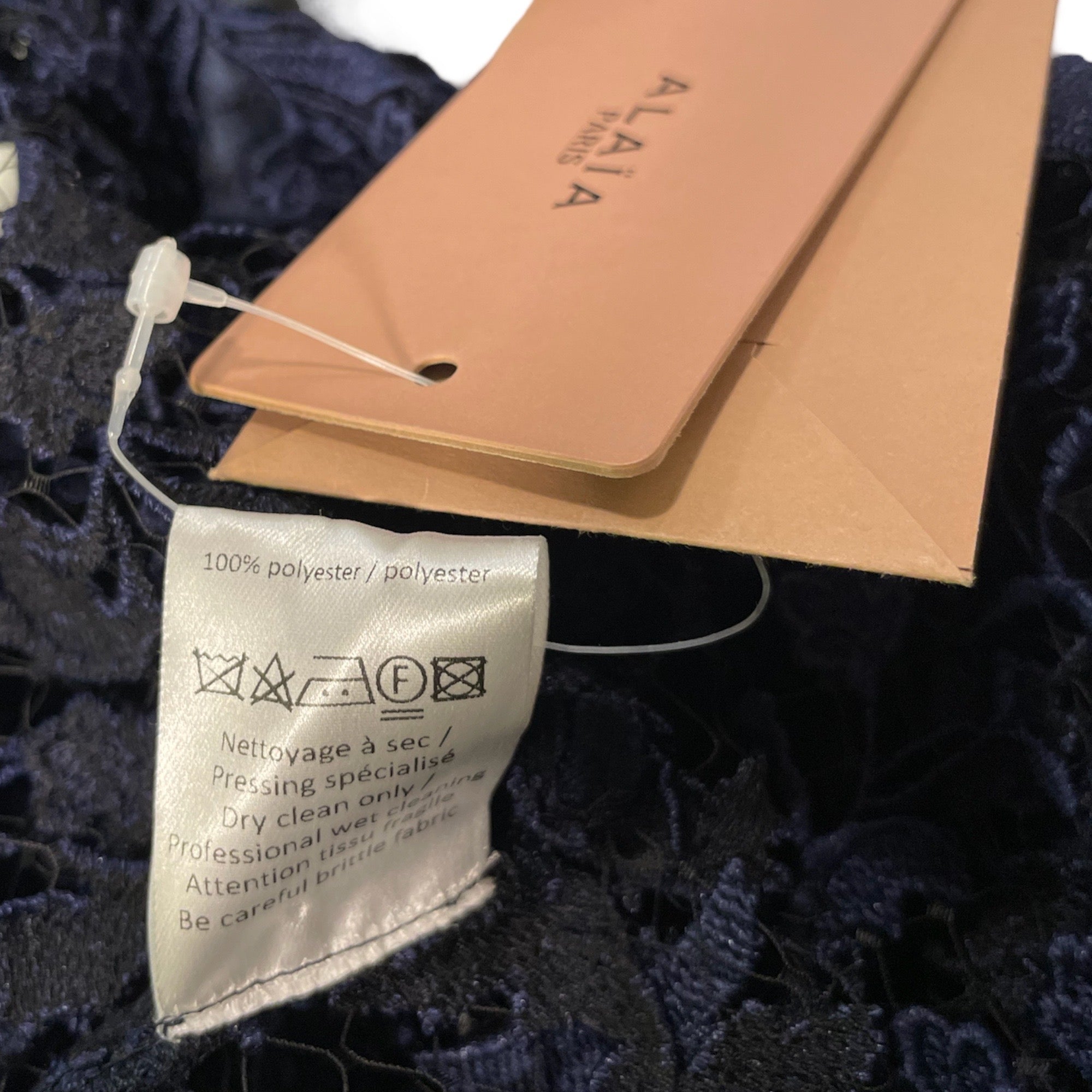 AZZEDINE ALAÏA Long Sleeve Peplum Back Lace Blouse               |Size:42|