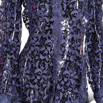 Azzedine Alaïa Long Sleeve Peplum Back Lace Blouse - photo 4 of 14