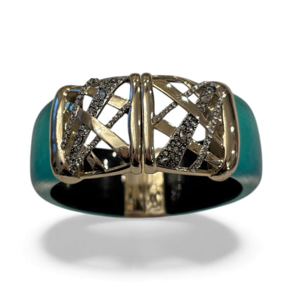 Alexis Bittar Lucite & Crystal Hinged Bangle Bracelet - photo 5 of 7