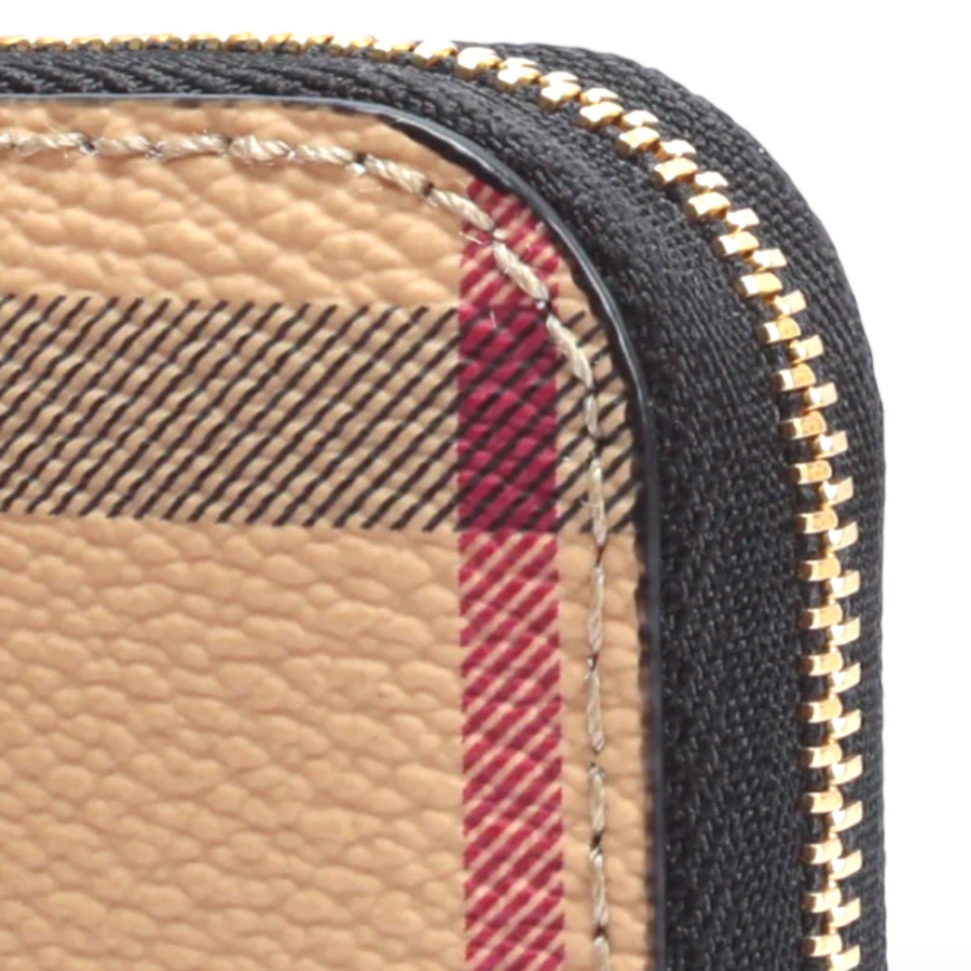 BURBERRY Haymarket Zip Around Wallet