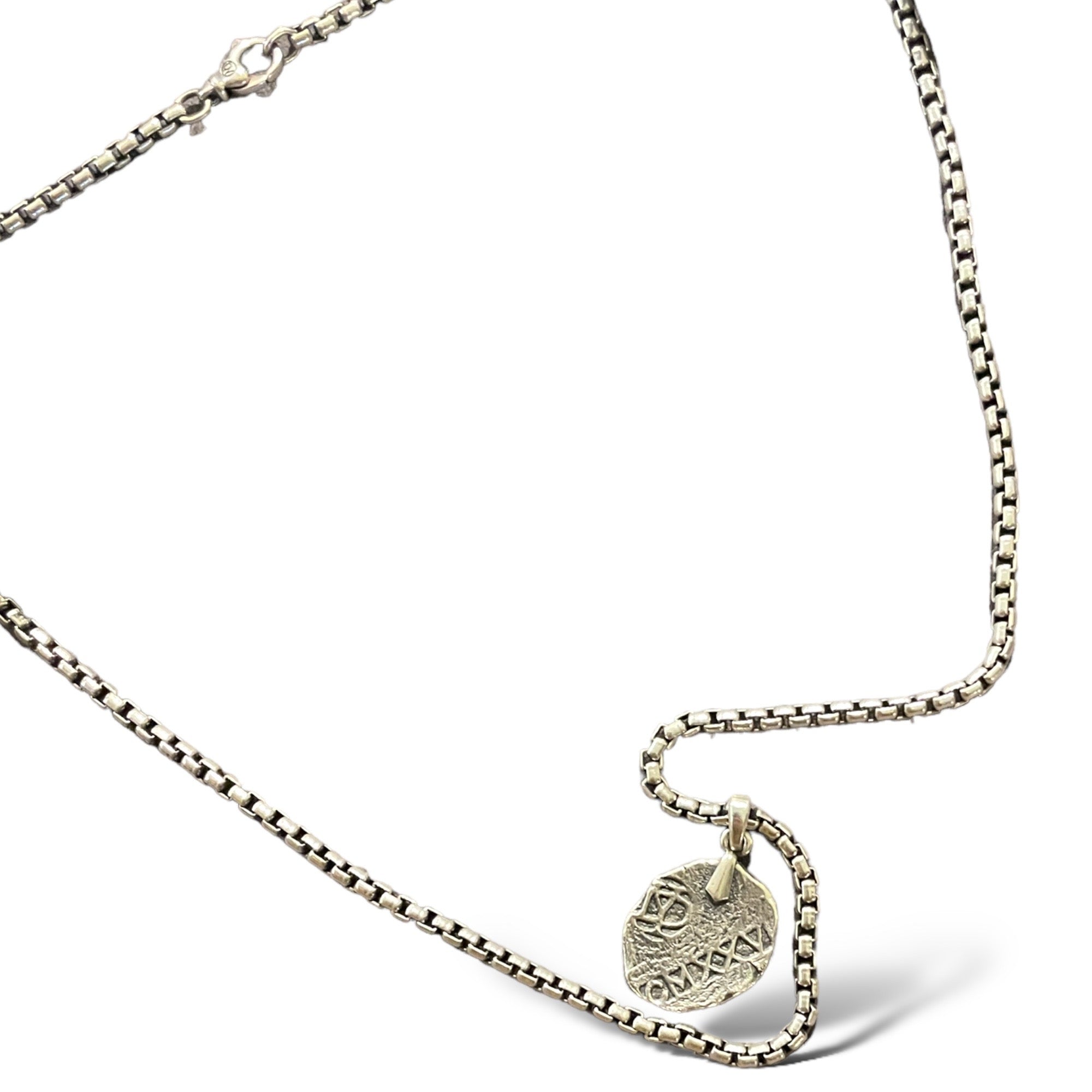DAVID YURMAN 5.2mm Box Chain Necklace & Shipwreck Coin Amulet