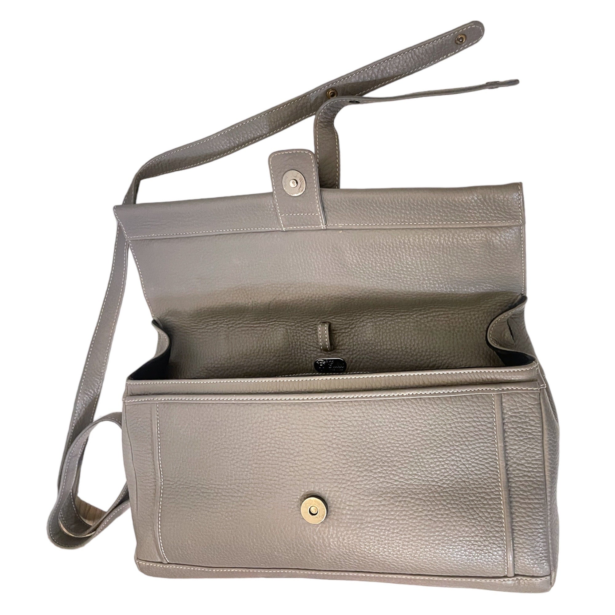 GUCCI Vintage Grey Leather Crossbody Bag / Clutch