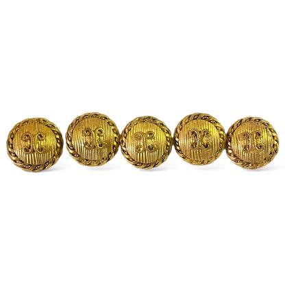 Celine Authentic Vintage Gold Metal Logo Buttons (Five) - main product photo