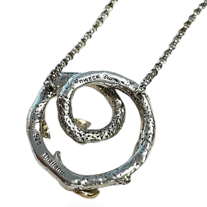 Stephen Dweck Circular Vine Pendant Necklace, 18k YG, .925 & Dweck Diamonds - photo 3 of 7