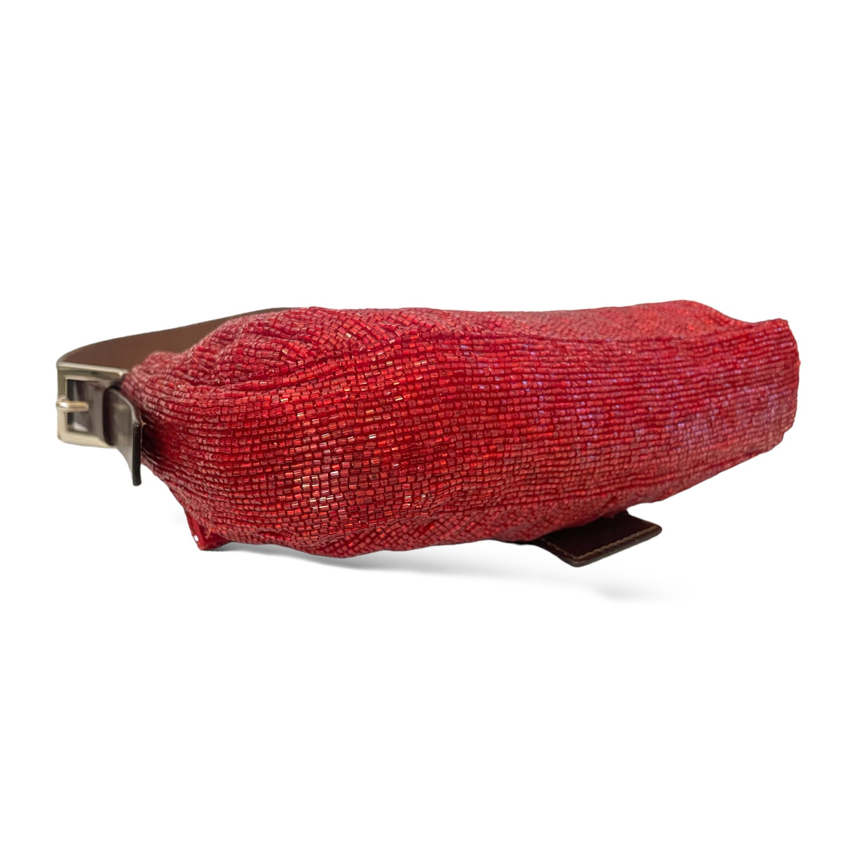RARE Limited Edition FENDI Red Beaded Embellished Baguette Bag