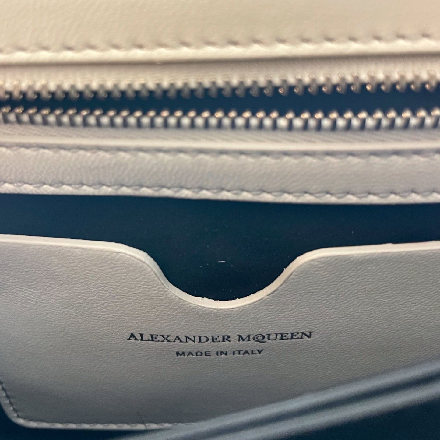 ALEXANDER MCQUEEN White Quilted Leather Jeweled Knuckle Shoulder Bag