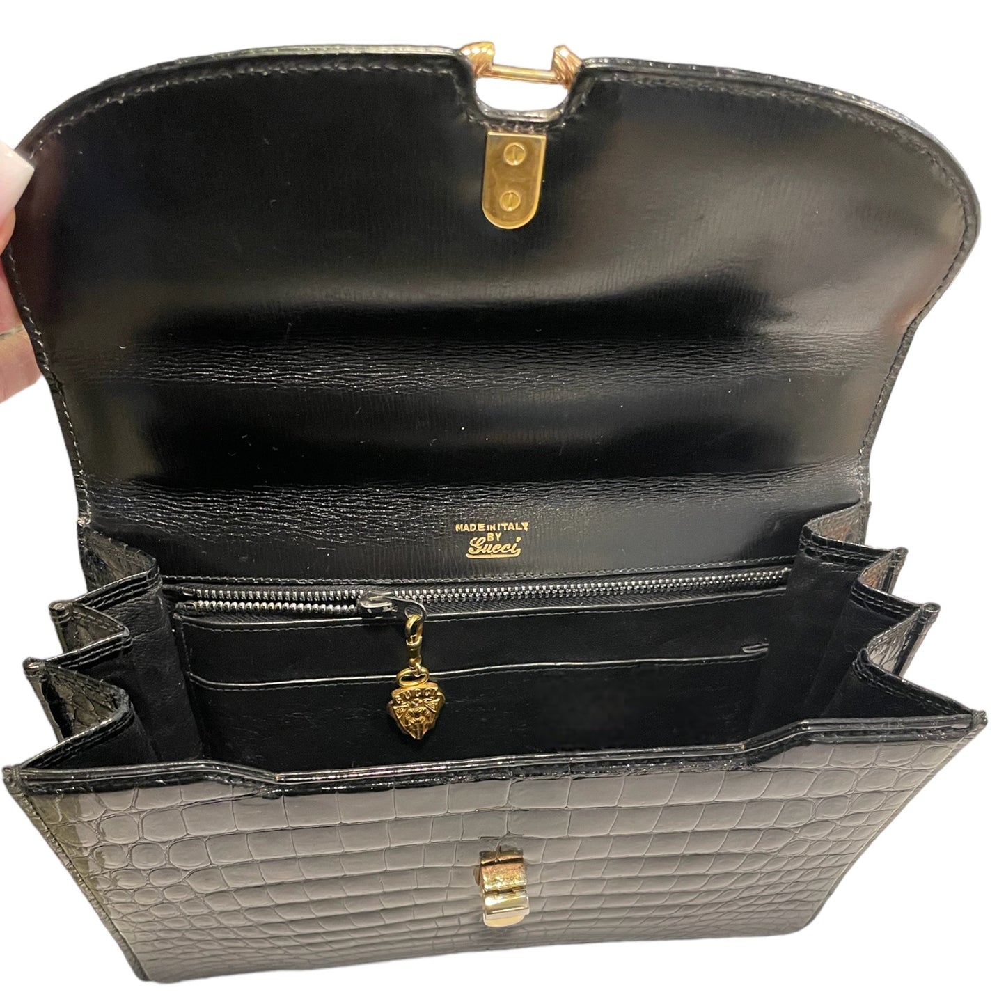 GUCCI Vintage SUPER RARE Crocodile Top Handle STUNNING Bag Circa 1950’s