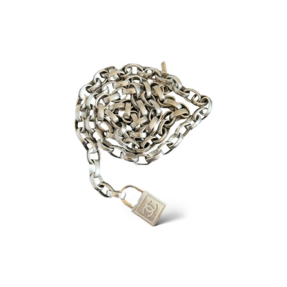 Chanel 2003 CC Logo Padlock Chainlink Belt/Necklace in Silver - photo 3 of 6