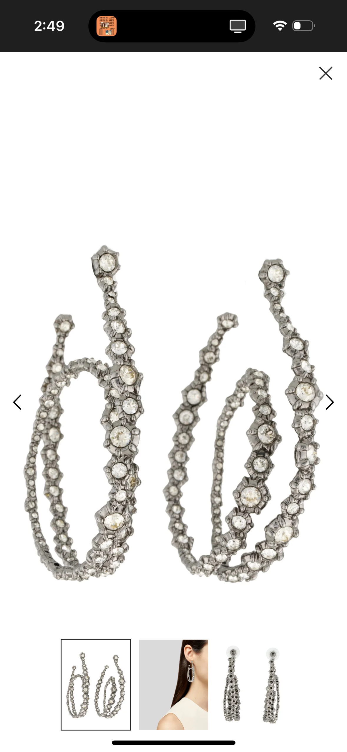 Alexis Bittar Crystal Punk Royale Orbiting Hoop Earrings