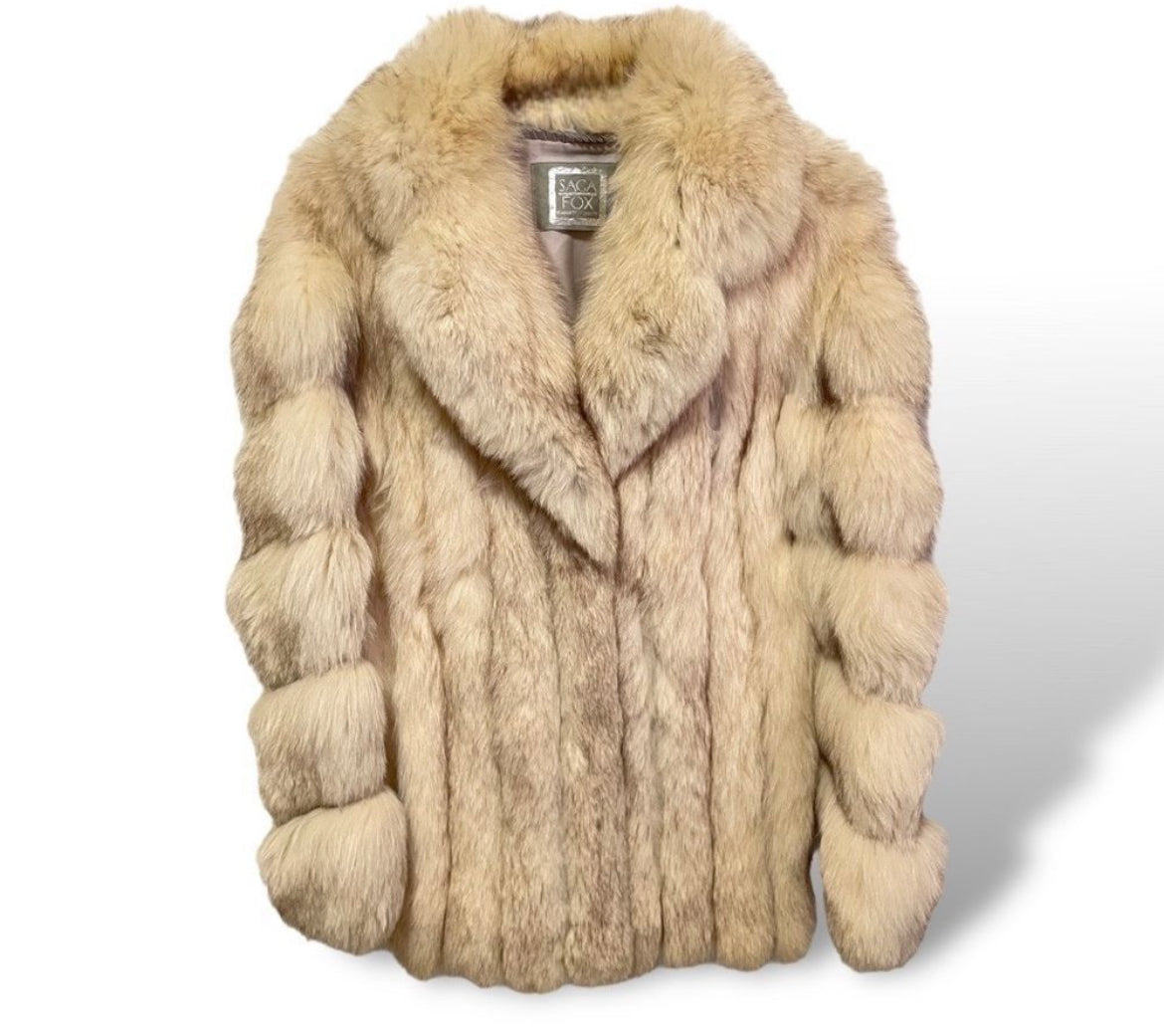 SAGA FURS |Size:Small| Genuine Fox Fur Coat