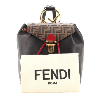 Fendi Drawstring Flap Backpack Leather with Zucca Embossed Detail - photo 3 of 10