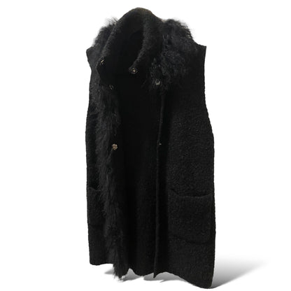 Dolce Cabo Wool Vest with Real Tibet Lamb Fur Trim - photo 6 of 8