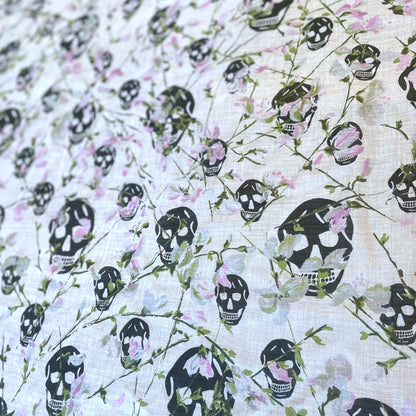 Alexander McQueen Classic Skull-Print Frayed Scarf - photo 3 of 5