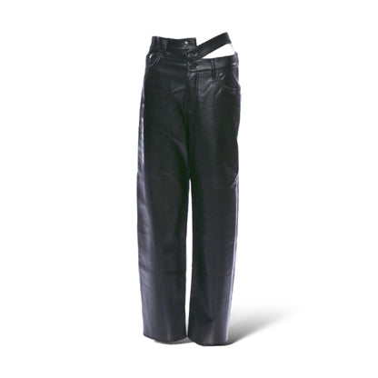 AGOLDE Wide Leg Black Leather Pants - main product photo