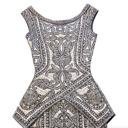 Hervé Léger Blue/Violet Staci Floral Jacquard BodyCon Dress - photo 9 of 11