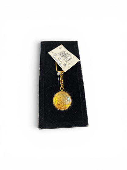 Vintage gold-tone double-headed Janus medallion keychain - photo 4 of 6