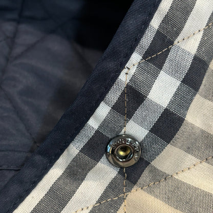 Burberry London Navy Blue Quilted Check Lined Jacket - photo 9 of 11