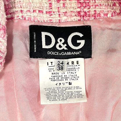 Dolce & Gabbana Pink Tweed & Denim Fitted Jacket - photo 5 of 14