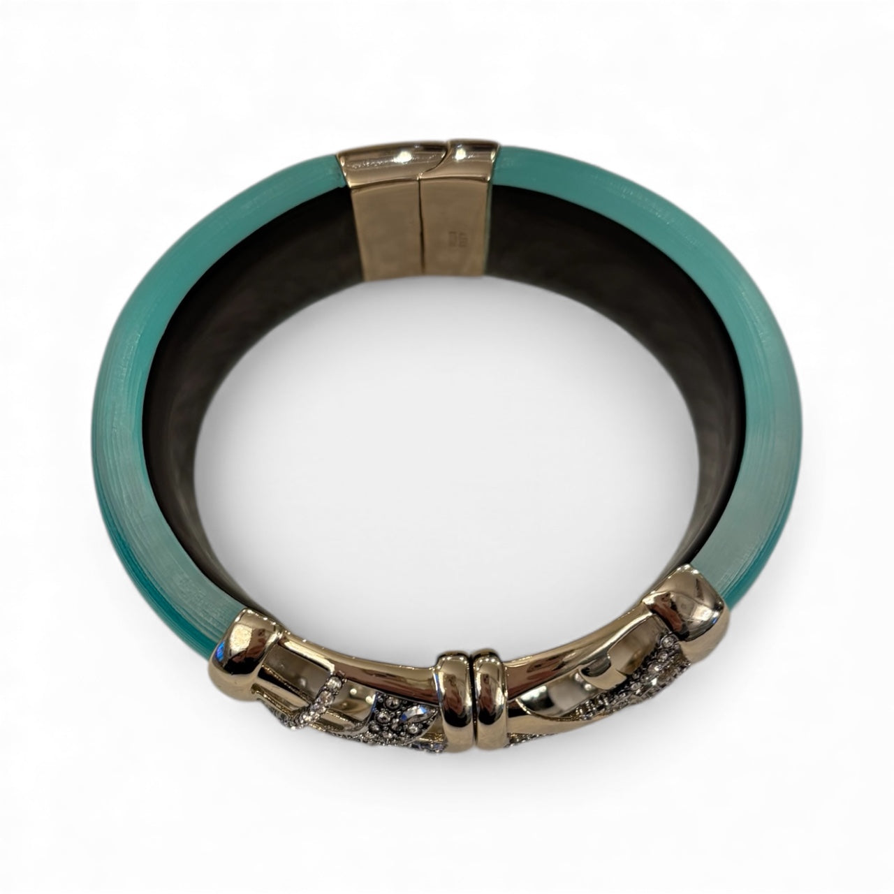 Alexis Bittar Lucite & Crystal Hinged Bangle Bracelet