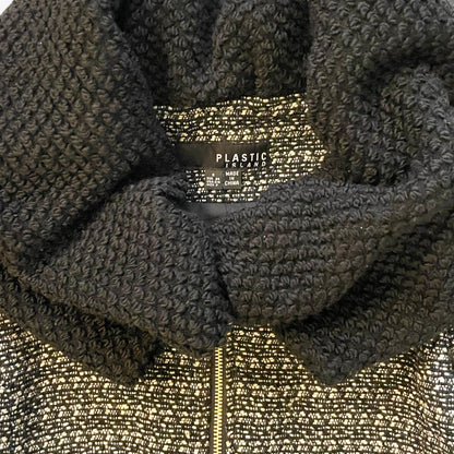Plastic Island Lambswool Blend Cropped Jacket & Emphasized Oversized Collar - photo 2 of 8