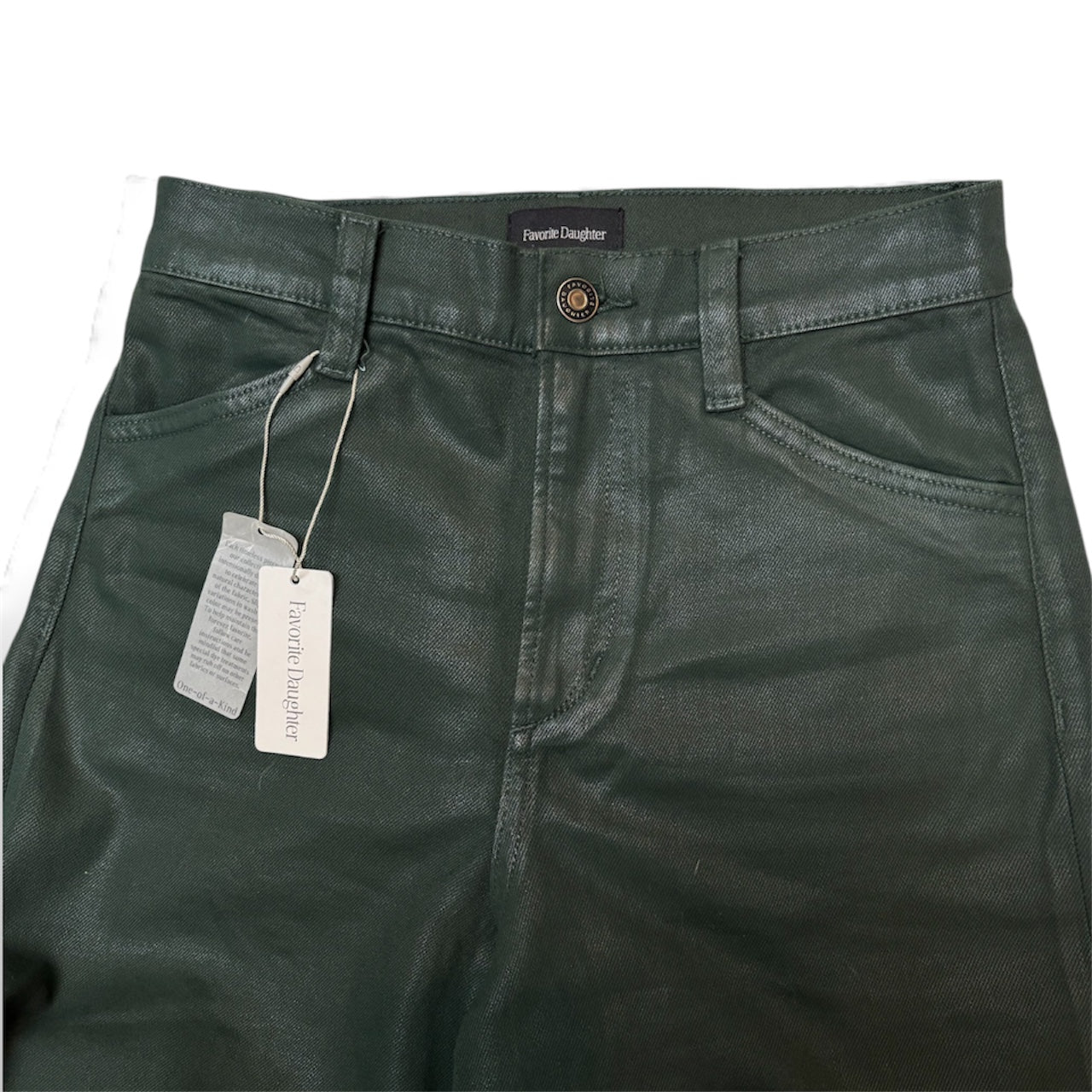 Favorite Daughter The Mischa Coated Super High Waist Wide Leg Jeans