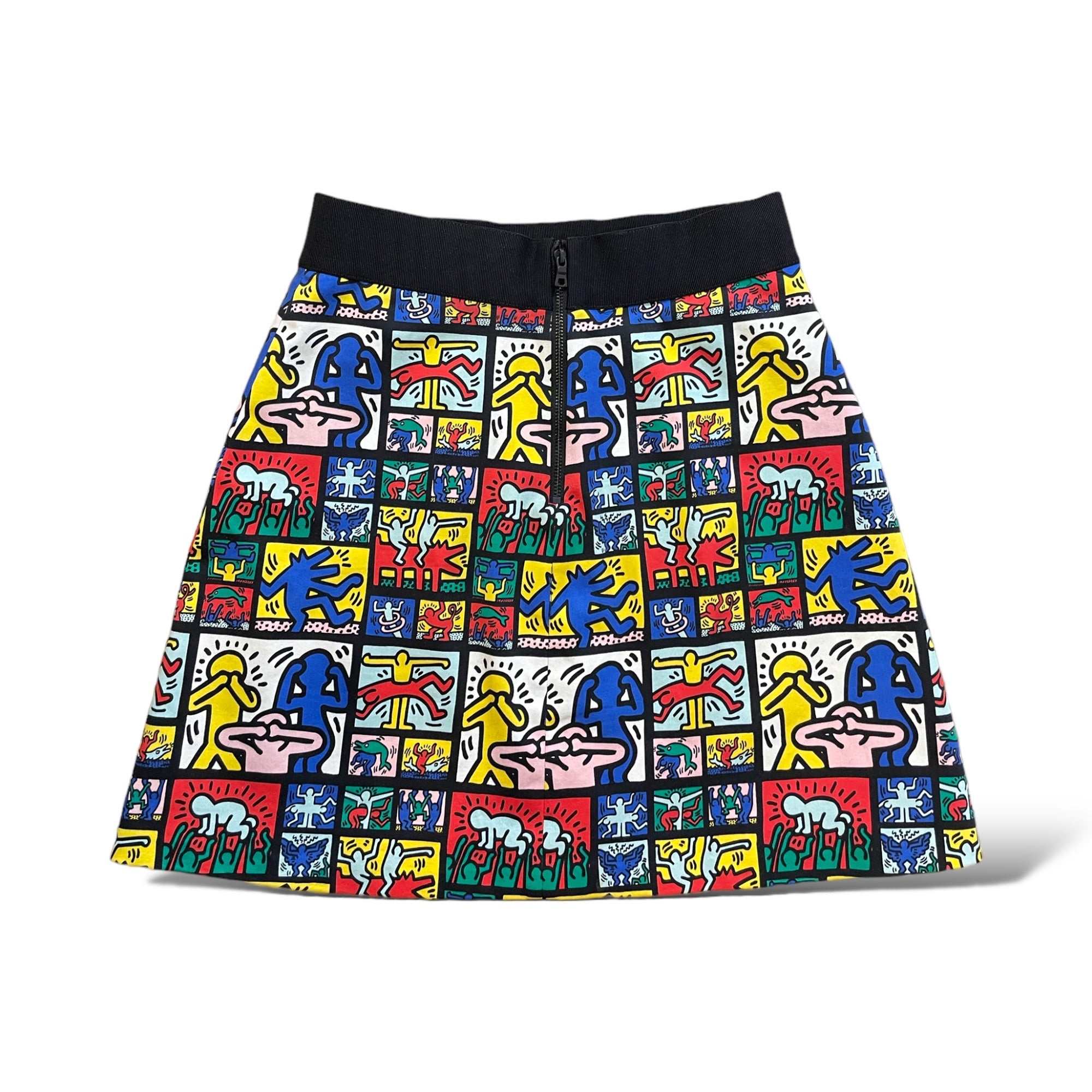 KEITH HARING X ALICE + OLIVIA Graphic Print Mini Skirt | Size: XS |