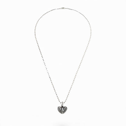 Lagos Caviar Fluted Heart Pendant Ball-Chain Necklace (30”) - main product photo